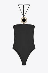 BANDEAU SWIMSUIT WITH CIRCULAR DETAIL