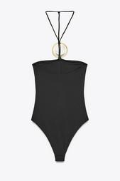 BANDEAU SWIMSUIT WITH CIRCULAR DETAIL