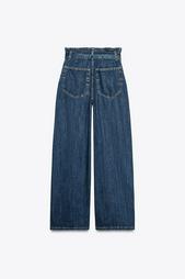 TRF HIGH-WAIST PAPERBAG JEANS WITH BELT