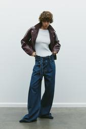 TRF HIGH-WAIST PAPERBAG JEANS WITH BELT
