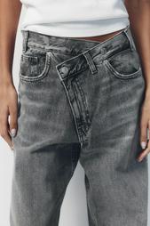 TRF MID-WAIST CROSSOVER BAGGY JEANS