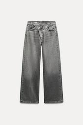 TRF MID-WAIST CROSSOVER BAGGY JEANS