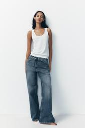 TRF MID-WAIST CROSSOVER BAGGY JEANS