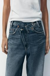 TRF MID-WAIST CROSSOVER BAGGY JEANS