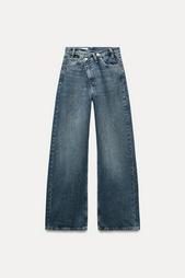 TRF MID-WAIST CROSSOVER BAGGY JEANS