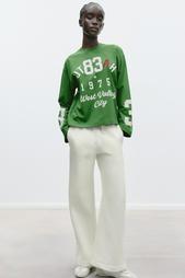 T-SHIRT WITH EMBROIDERED SLOGAN