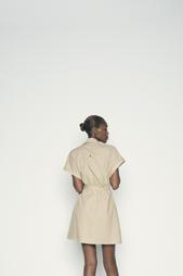 LINEN-BLEND MINI SHIRT DRESS