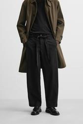 TEXTURED TROUSERS WITH BELT