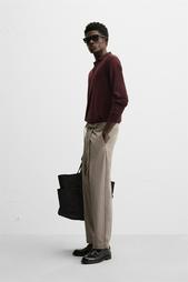 TEXTURED TROUSERS WITH BELT