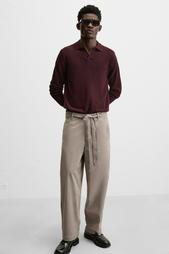 TEXTURED TROUSERS WITH BELT