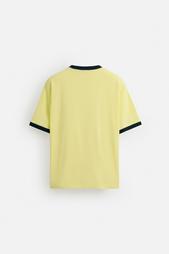 CONTRAST RIBBED SLOGAN T-SHIRT