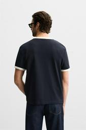 CONTRAST RIBBED T-SHIRT