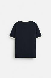 CONTRAST RIBBED T-SHIRT