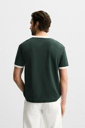 CONTRAST RIBBED T-SHIRT