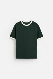 CONTRAST RIBBED T-SHIRT