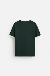 CONTRAST RIBBED T-SHIRT