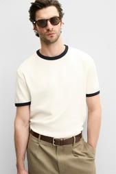 CONTRAST RIBBED T-SHIRT