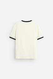 CONTRAST RIBBED T-SHIRT