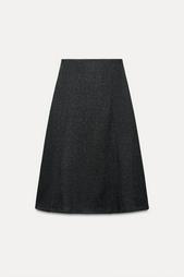 SOFT BUTTON MIDI SKIRT