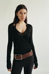 SEMI-SHEER GATHERED TOP