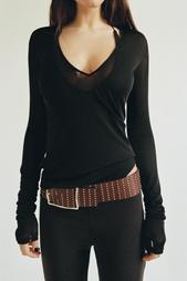 SEMI-SHEER GATHERED TOP