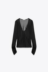 SEMI-SHEER GATHERED TOP