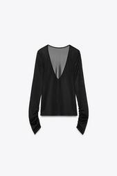 SEMI-SHEER GATHERED TOP