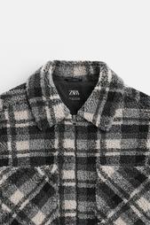 CHECK OVERSHIRT WITH FAUX SHEARLING