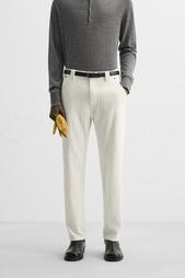 TEXTURED CHINO DENIM TROUSERS