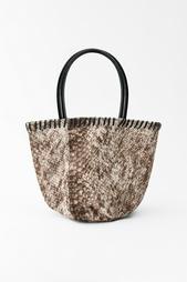 ANIMAL PRINT LEATHER MINI BUCKET BAG