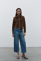 Z1975 WIDE-LEG CROPPED HIGH-WAIST BELTED JEANS