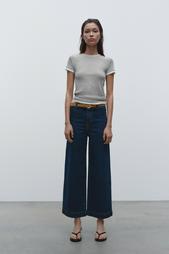 Z1975 WIDE-LEG CROPPED HIGH-WAIST BELTED JEANS