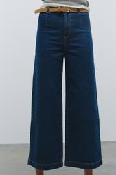 Z1975 WIDE-LEG CROPPED HIGH-WAIST BELTED JEANS