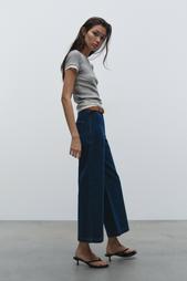 Z1975 WIDE-LEG CROPPED HIGH-WAIST BELTED JEANS