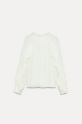 BLOUSE WITH LACE TRIM RUFFLE