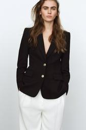 FITTED BLAZER WITH SHOULDER PADS