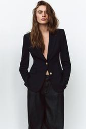 FITTED BLAZER WITH SHOULDER PADS