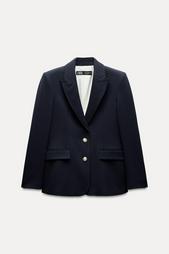 FITTED BLAZER WITH SHOULDER PADS