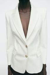 FITTED BLAZER WITH SHOULDER PADS