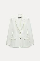 FITTED BLAZER WITH SHOULDER PADS