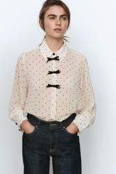 SHIRT WITH POLKA DOT BOWS