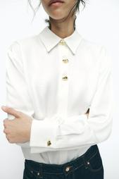 SATIN SHIRT WITH GOLD BUTTONS