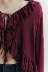 RUFFLED KNIT BLOUSE