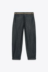 Z1975 BRAIDED BELT CHINO DENIM TROUSERS