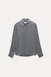 SATIN GEOMETRIC PRINT SHIRT