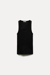 RIBBED COTTON TANK TOP