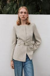 BELTED WOVEN JACKET