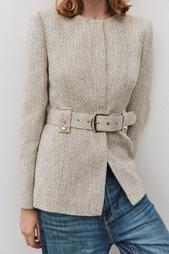 BELTED WOVEN JACKET