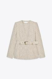 BELTED WOVEN JACKET