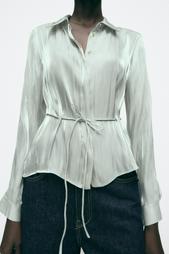 SHIMMER EFFECT TIE SHIRT